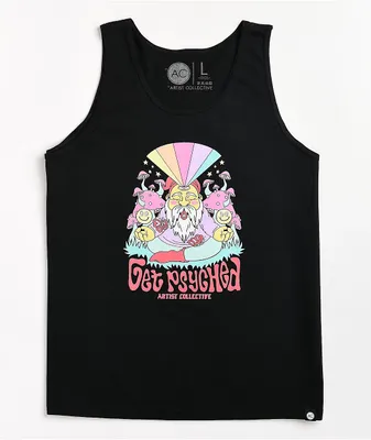 Artist Collective Get Psyched Black Tank Top