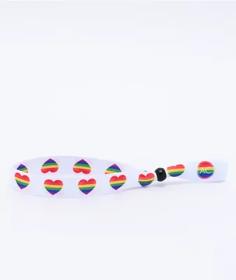 Artist Collective Rainbow Heart White Festival Bracelet