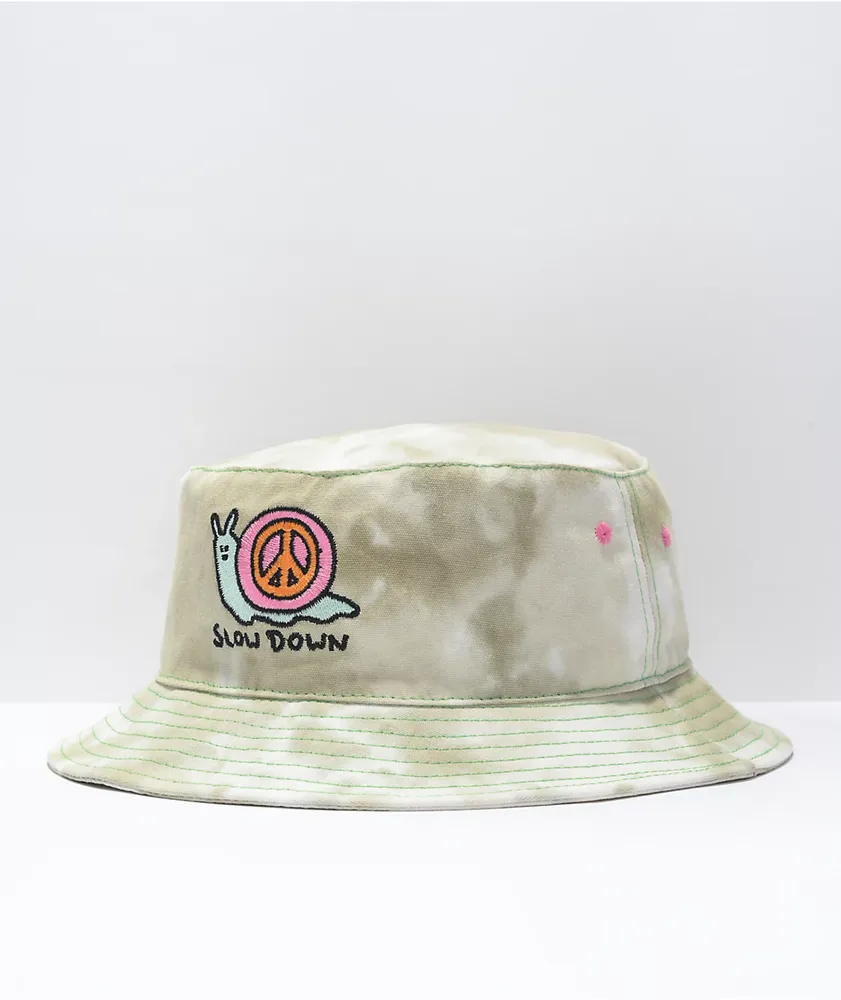 Artist Collective Slow Down Green Tie Dye Bucket Hat