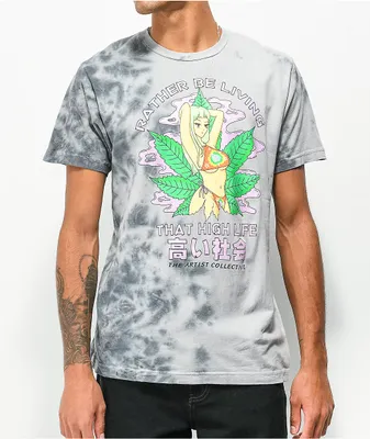 Artist Collective That High Life Grey Tie Dye T-Shirt