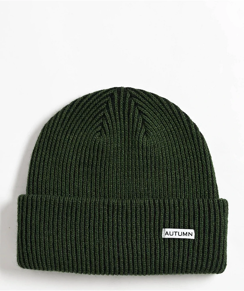 Autumn Cord Dark Green Beanie