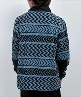 Autumn Orb Black & Blue Chevron Micro Fleece Anorak Jacket