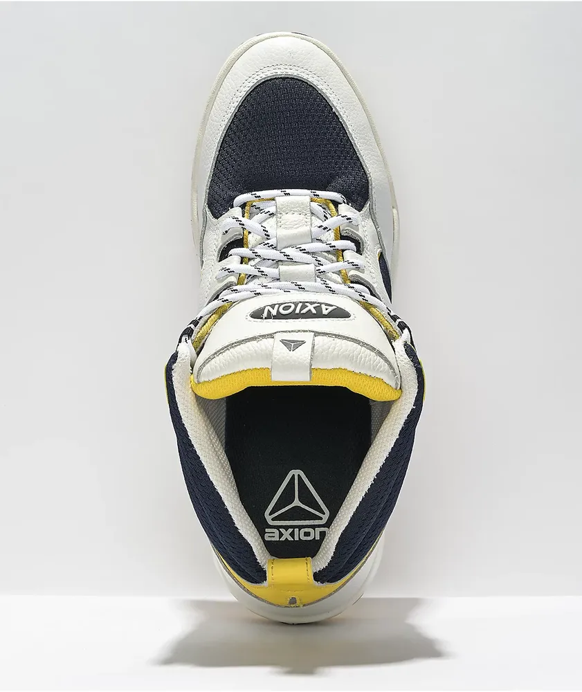 Axion Genesis Mid Navy, White, & Yellow Skate Shoes