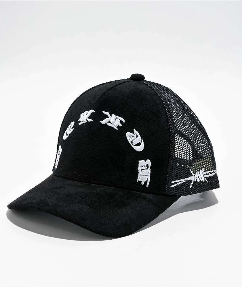 BGK Murder She Wrote Black Suede Trucker Hat