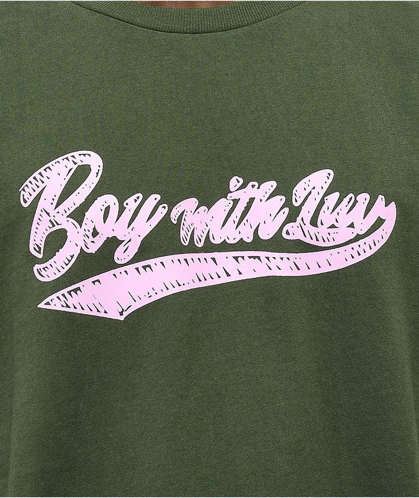 BTS Varsity Boy With Love Olive T-Shirt