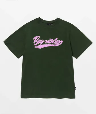 BTS Varsity Boy With Luv Olive Green T-Shirt