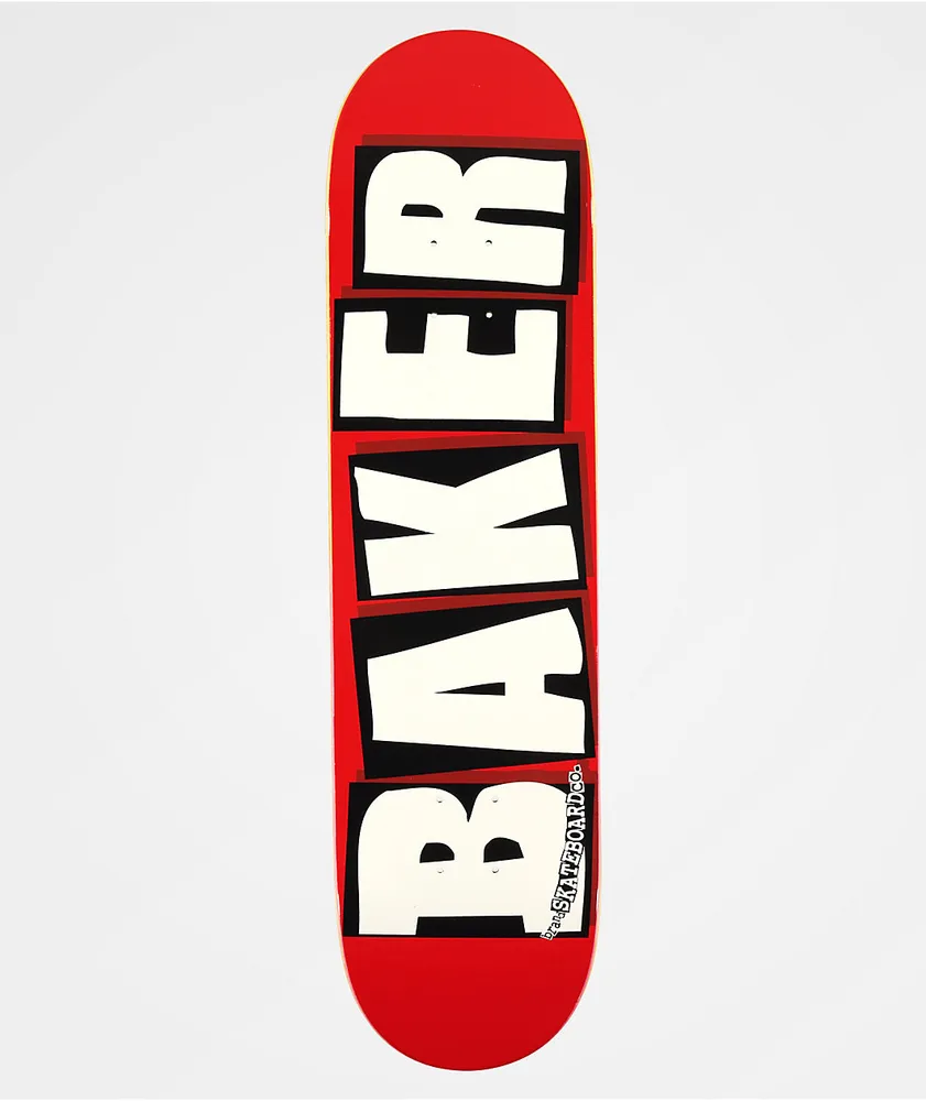 Baker Brand Logo White & Red 8.0" Skateboard Deck