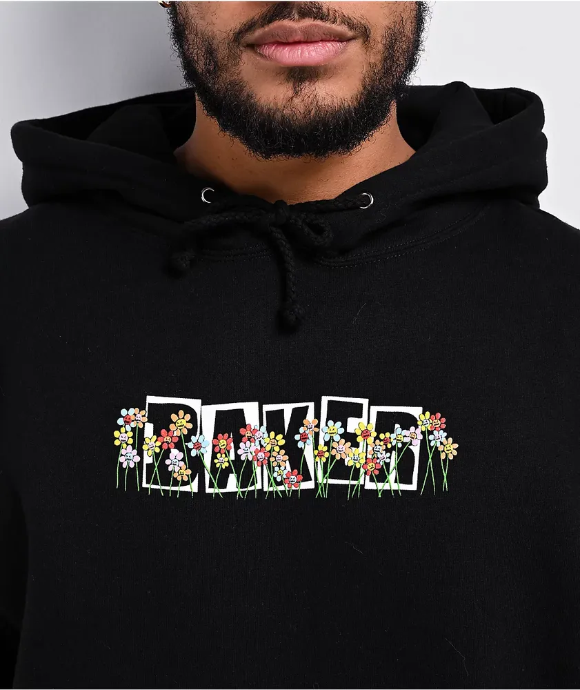 Baker Floral Logo Black Hoodie