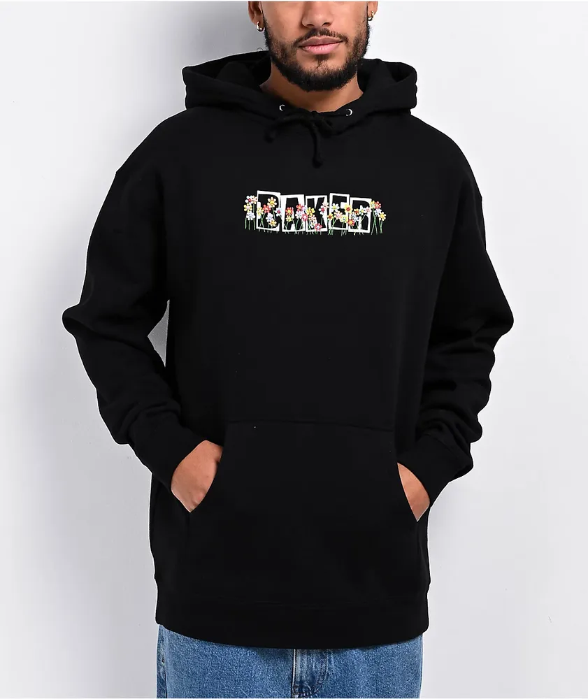 Baker Floral Logo Black Hoodie