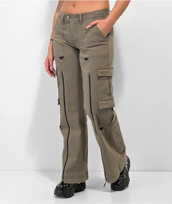 Basic Pleasure Mode Bepop Grey Splitfront Cargo Pants