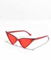 Basic Triangle Red Cat Eye Sunglasses