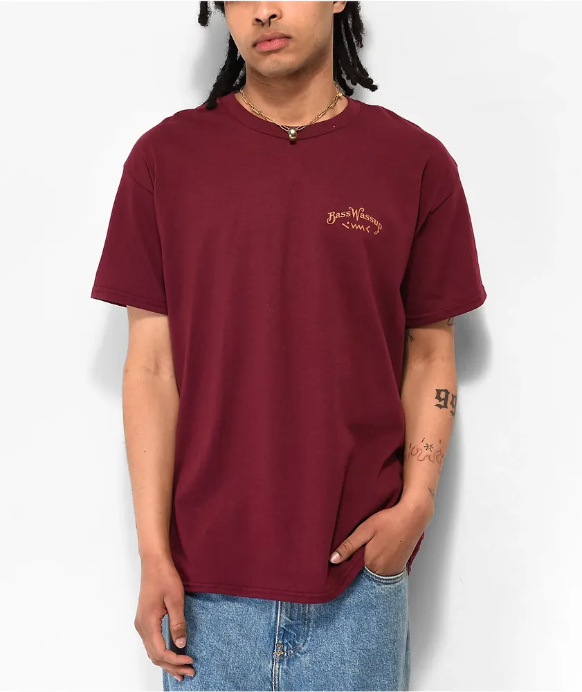 Basswassup Gift Burgundy T-Shirt