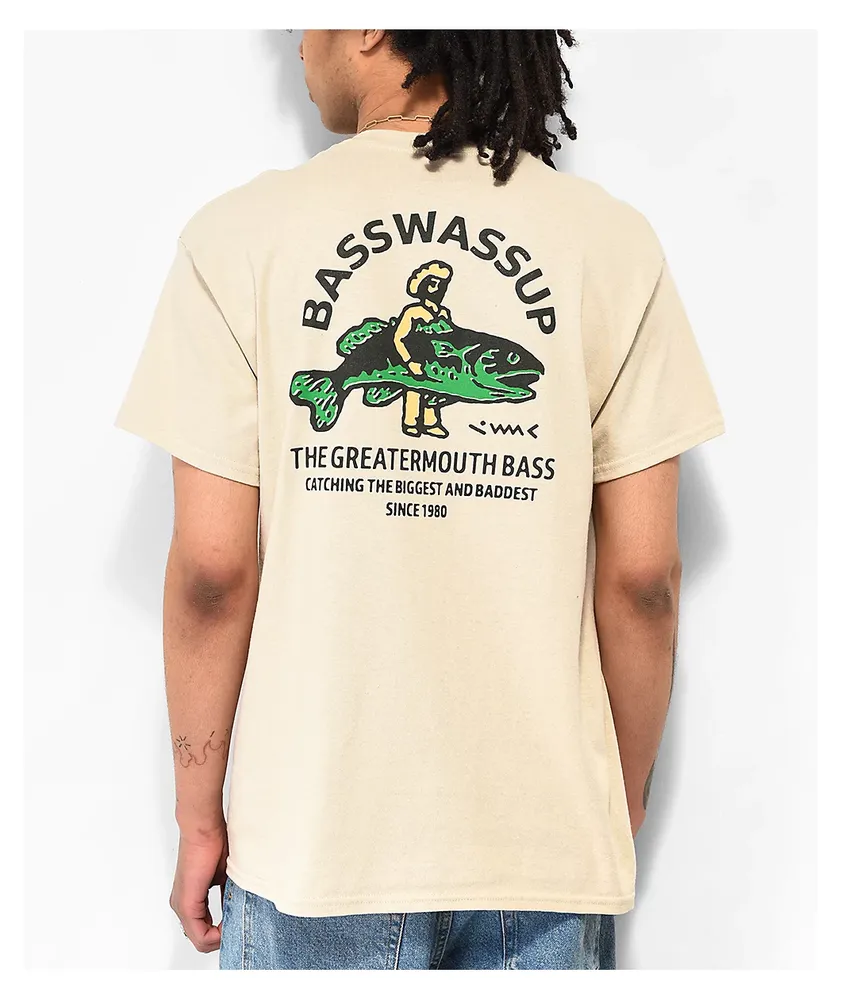 Basswassup Greatermouth Bass Natural T-Shirt