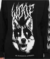 Be Humane Death Metal Dog Black Long Sleeve T-Shirt