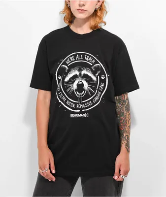 Be Humane We're All Trash Black T-Shirt