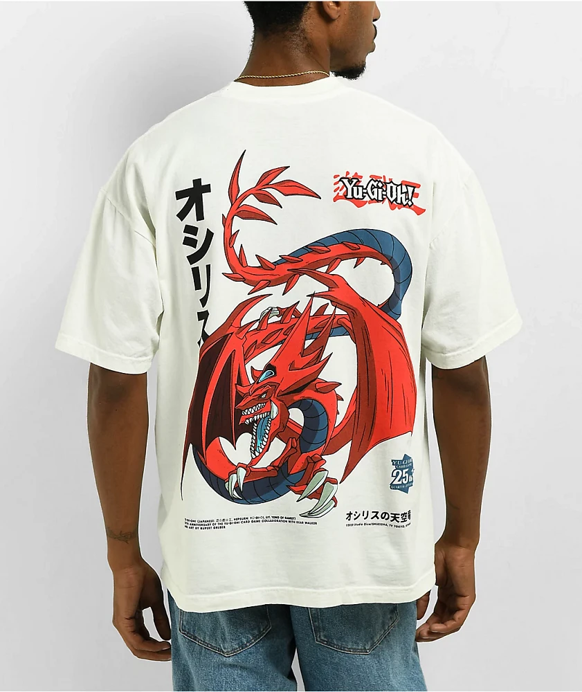 Bear Walker x Yu-Gi-Oh! Slifer The Sky Dragon White T-Shirt