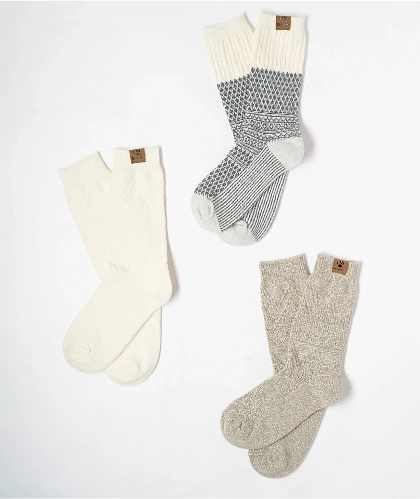 Bearpaw Diamond 3 Pack Crew Socks