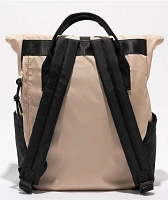 Bearpaw Flap Top Two-Tone Beige & Black Tote Backpack