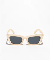 Beige Rectangle Point Sunglasses