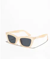 Beige Rectangle Point Sunglasses