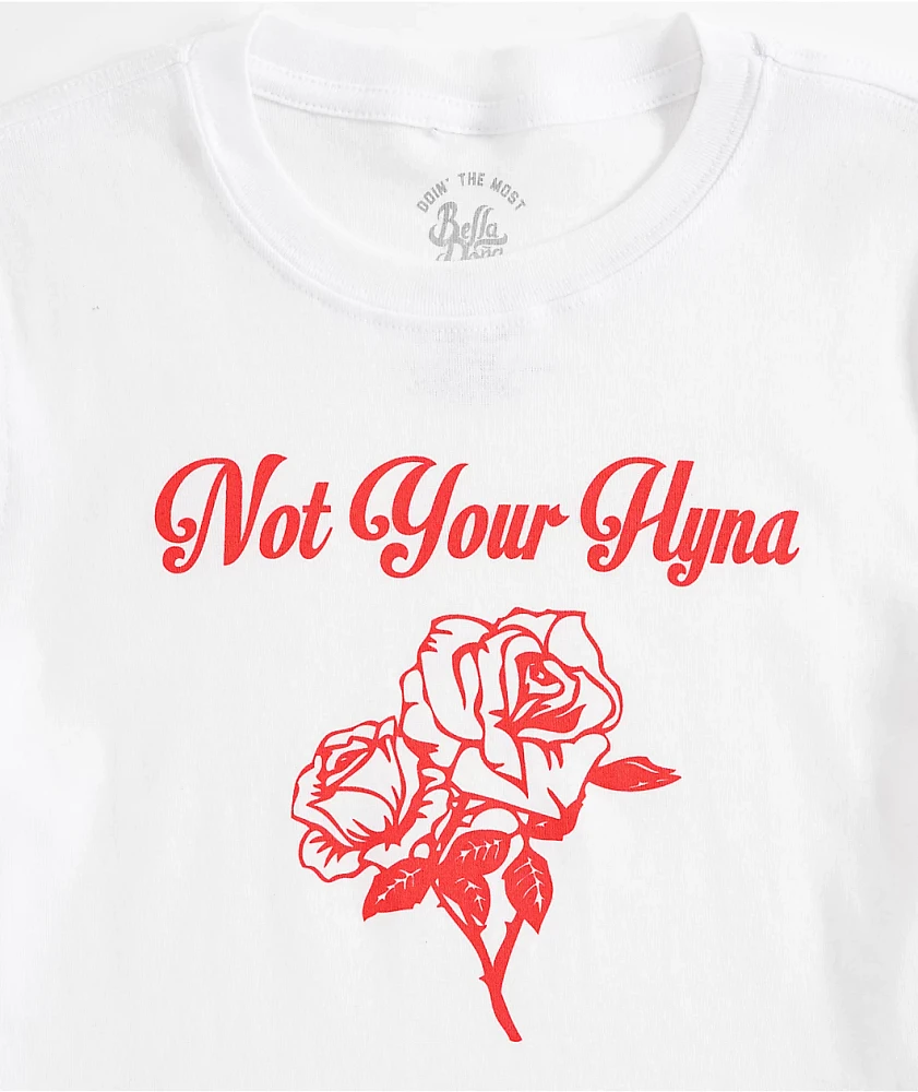 Bella Dona Not Your Hyna White Crop T-Shirt