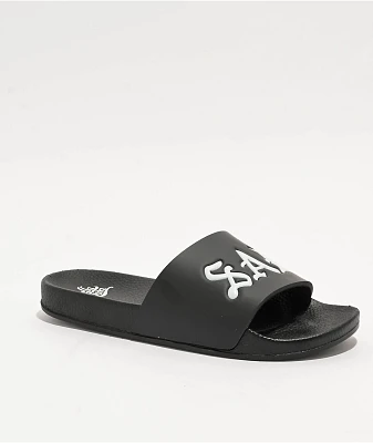 Bella Donna Sad Girl Black Slide Sandals