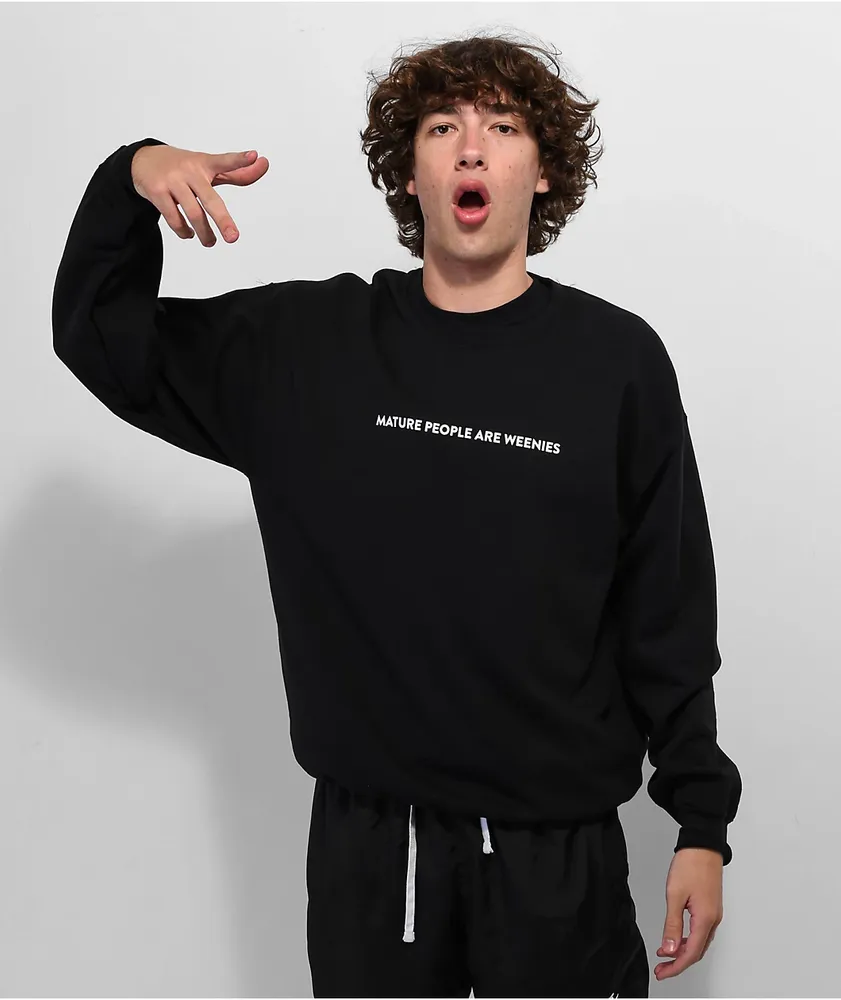 Black Crew Neck Sweater - Benjamin's Menswear