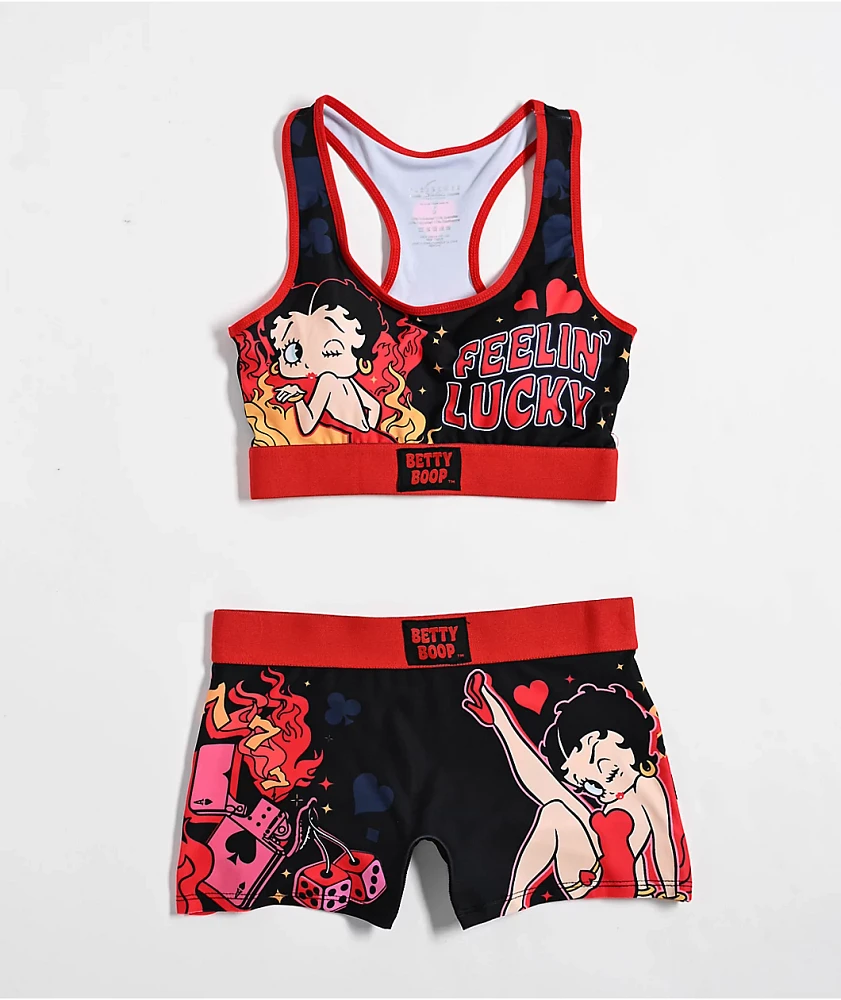 Betty Boop Feelin' Lucky Red & Black Underwear Set