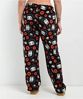 Betty Boop Kisses Black & Red Plush Lounge Pants