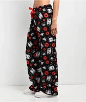 Betty Boop Kisses Black & Red Plush Lounge Pants