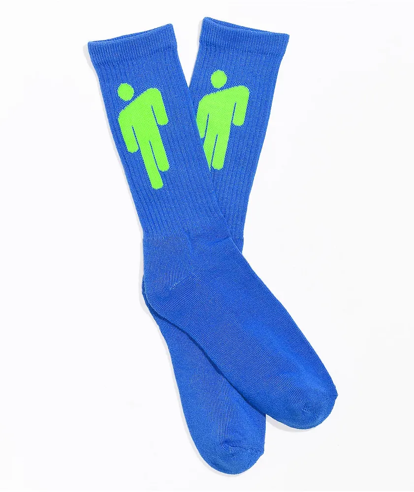 Billie Eilish Blohsh Logo Blue Crew Socks