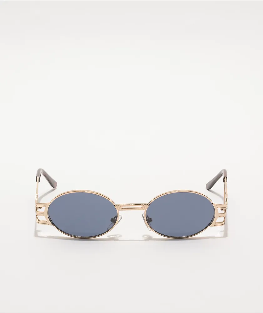 Black & Gold Round Sunglasses