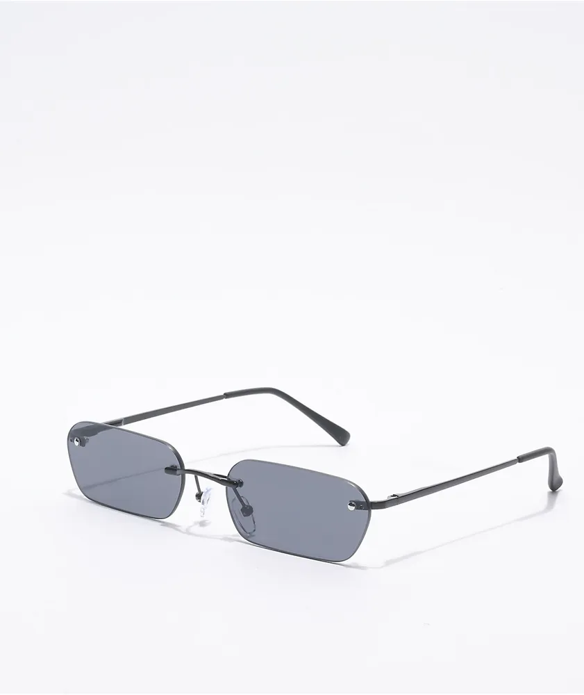 Black Mini Rectangle Sunglasses