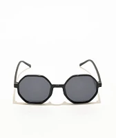Black Plastic Geometric Sunglasses