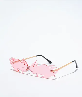 Blaine Flames Frameless Pink Sunglasses