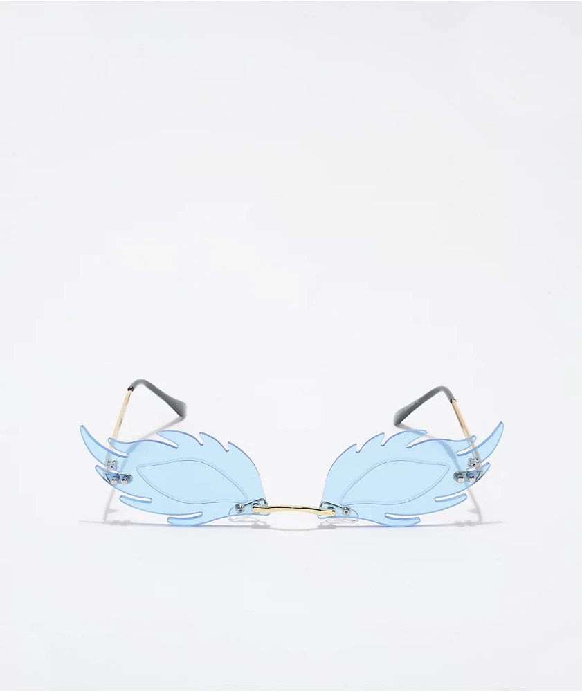 Blue Feather Sunglasses