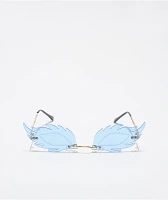 Blue Feather Sunglasses