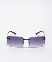 Blue Gem Black Gradient Square Sunglasses