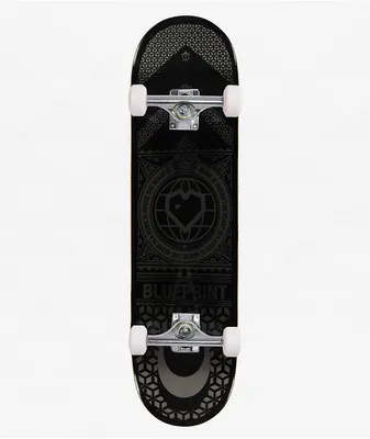 Blueprint Home Heart Black & Grey 8.25" Skateboard Complete
