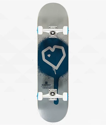 Blueprint Spray Heart 8.0" Skateboard Complete