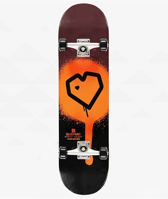 Blueprint Spray Heart 8.25" Skateboard Complete