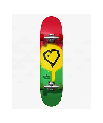 Blueprint Spray Heart Rasta 8.0" Skateboard Complete