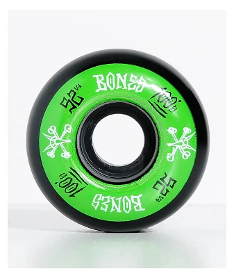 Bones 100 Ringers 52mm Green & Black Skateboard Wheels