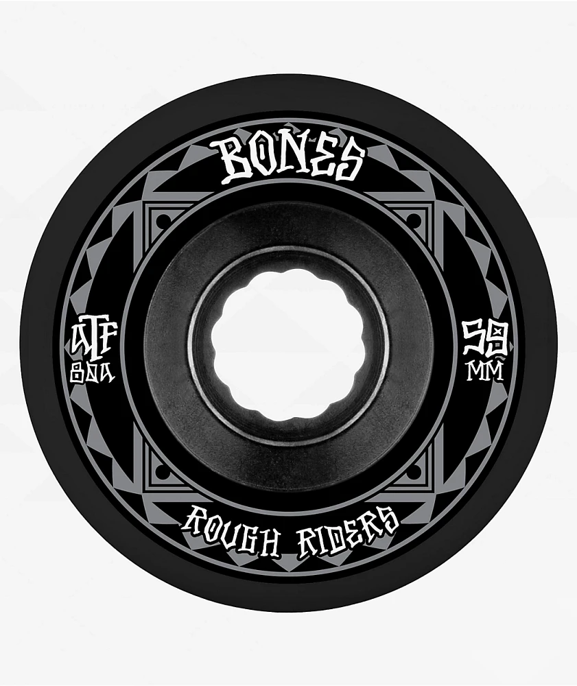 Bones Rough Riders ATF 59mm 80a Black Cruiser Wheels