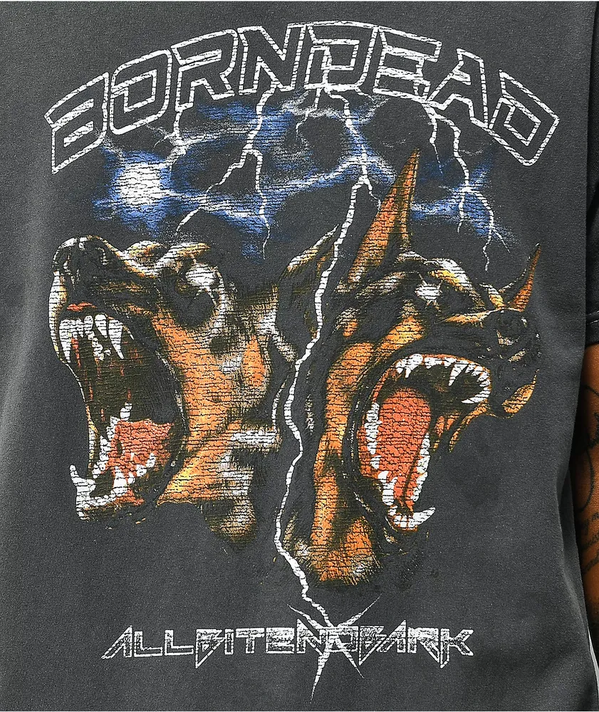 Born Dead Bite No Bark Dark Grey T-Shirt