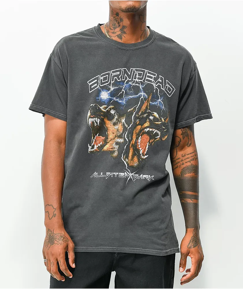 Born Dead Bite No Bark Dark Grey T-Shirt