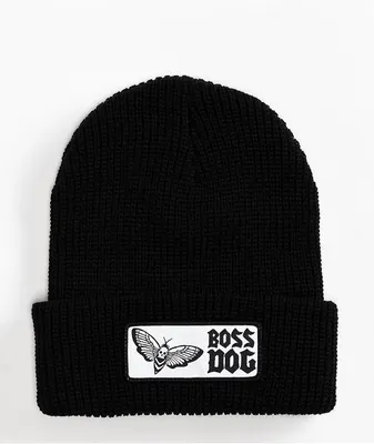 Boss Dog Death Moth Black Beanie