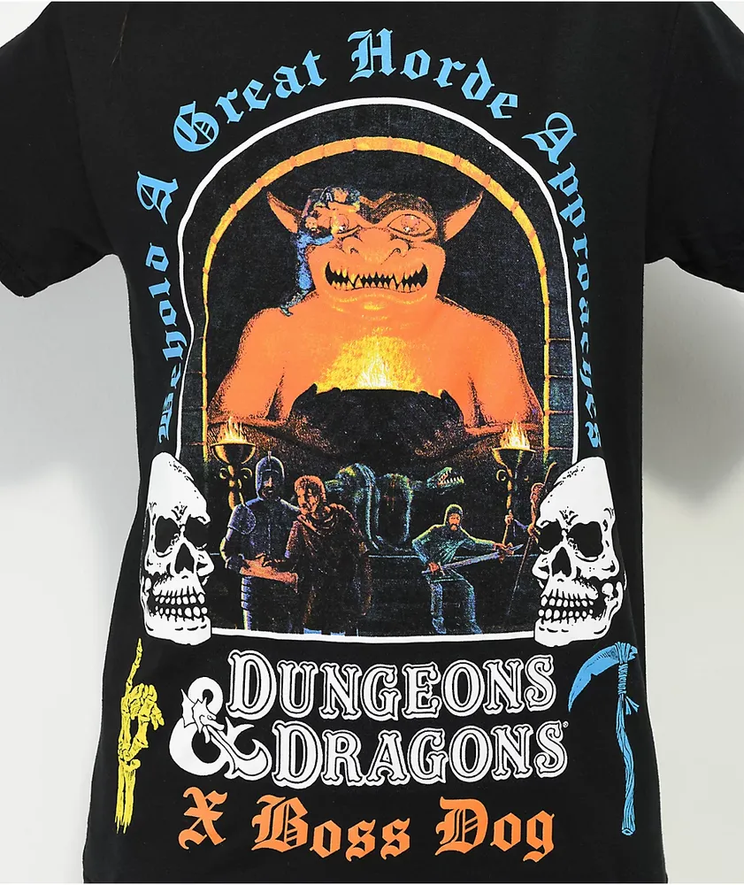 Boss Dog x Dungeons & Dragons Stone Statue Black T-Shirt