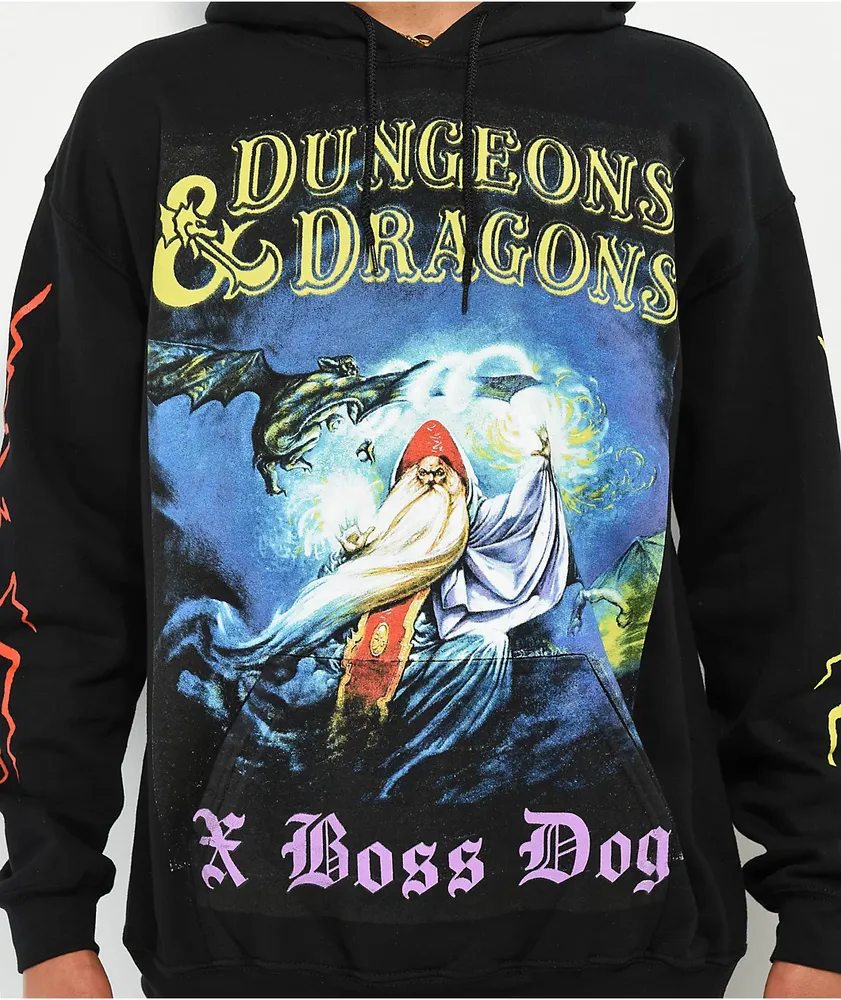 Boss Dog x Dungeons & Dragons Wizard Black Hoodie