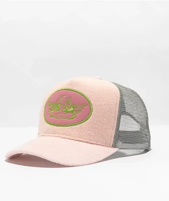 Boys Lie Cancer Pink, Green & Grey Terry Trucker Hat